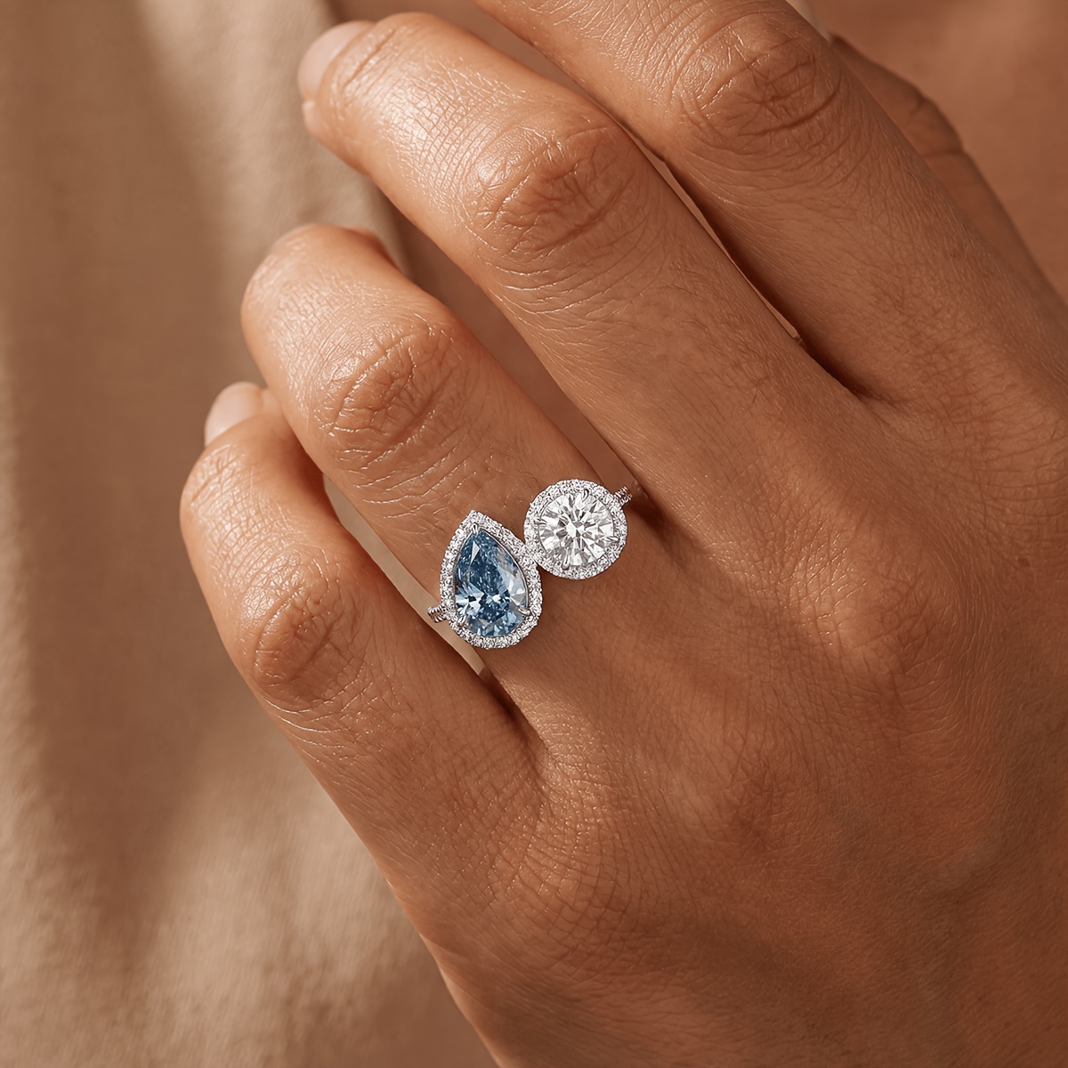 Women's Elegant Pear-Shaped Vintage Ring, Versatile Gift